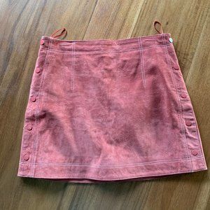 Mango Pink Suede Mini Skirt